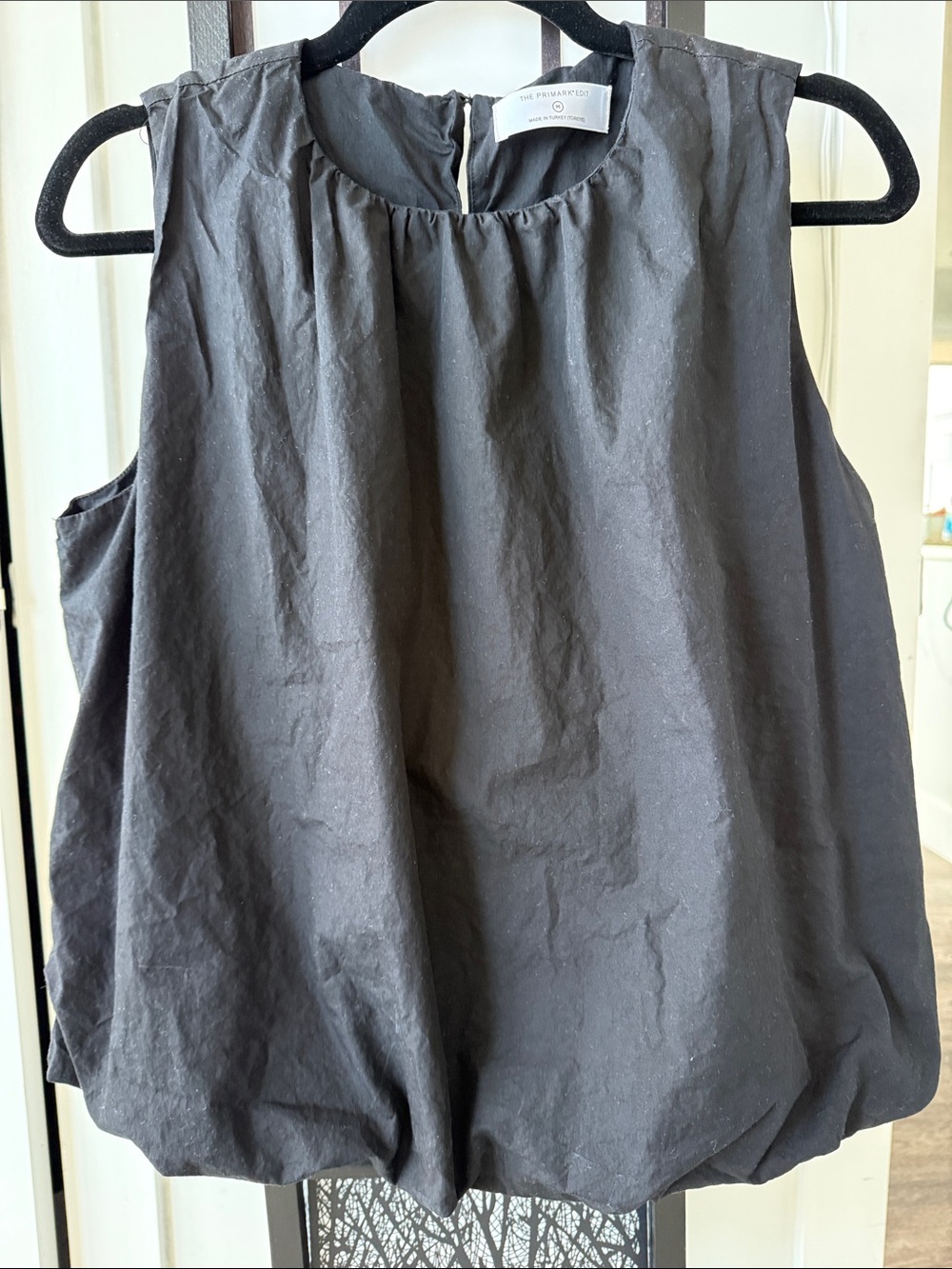 Primark Black Sleeveless Gathered Neck Balloon Top